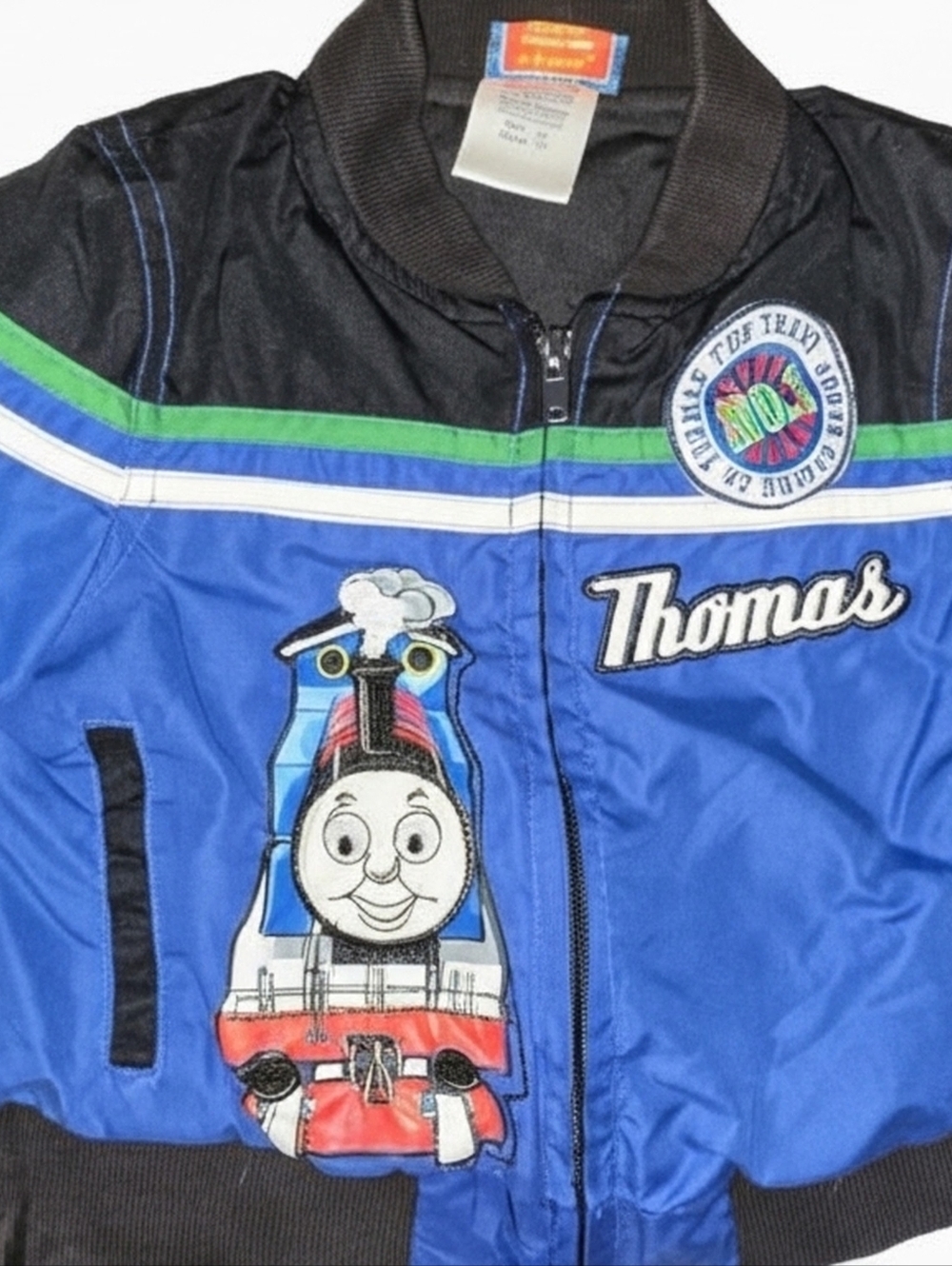 Kids Blue Raincoat with Green Trim
